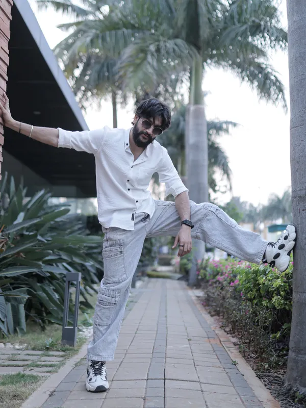 Bali_Fresh_White_Cotton_Solid_Shirt_For_Men