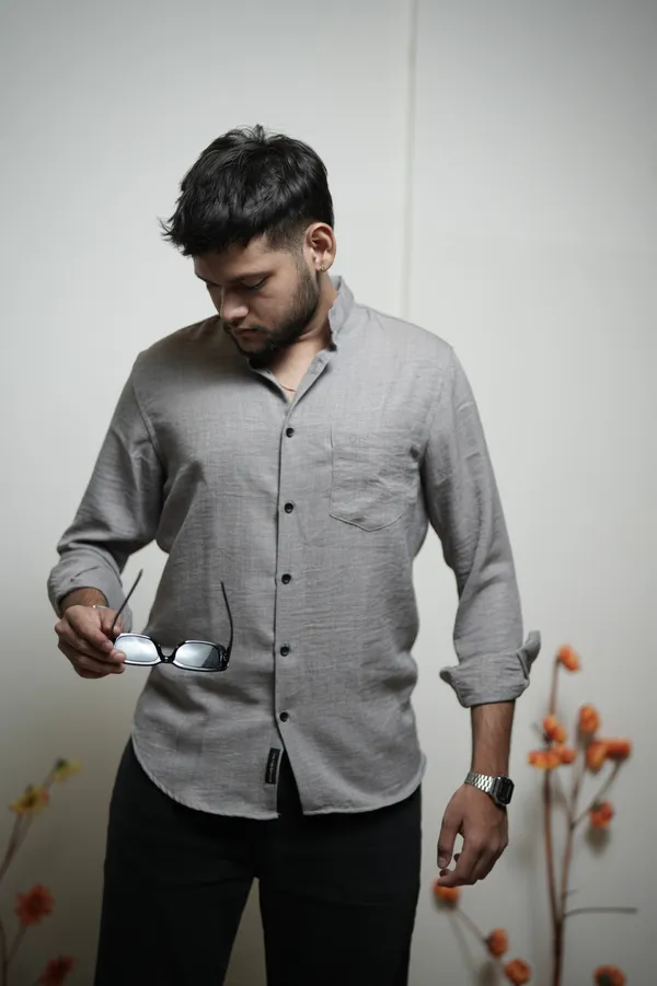 Bali_Stone_Grey_Cotton_Solid_Shirt_For_Men