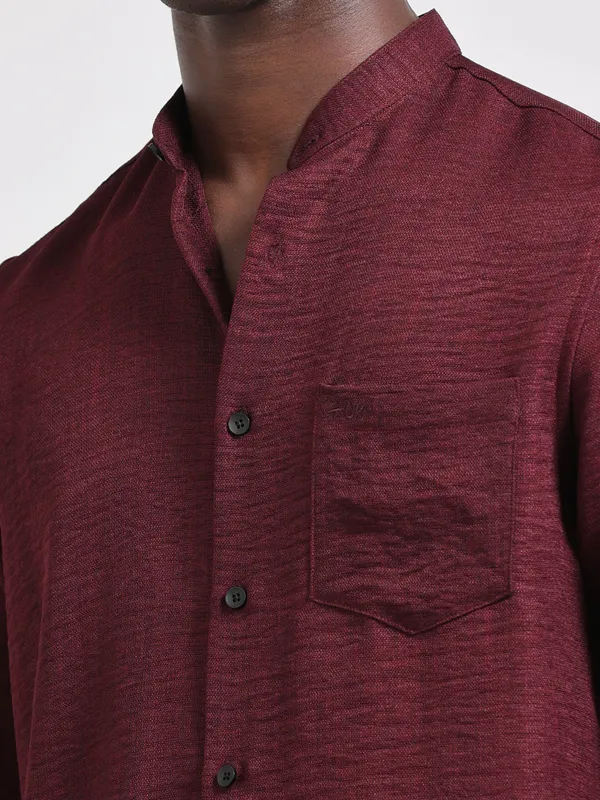Bali_Marron_Cotton_Solid_Shirt_For_Men