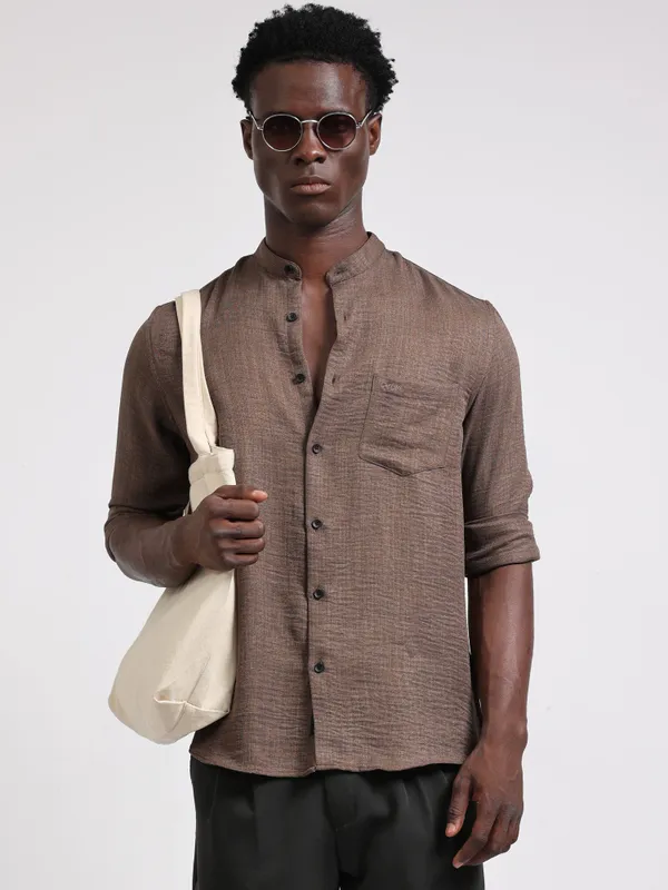 Bali_Brown_Cotton_Solid_Shirt_For_Men