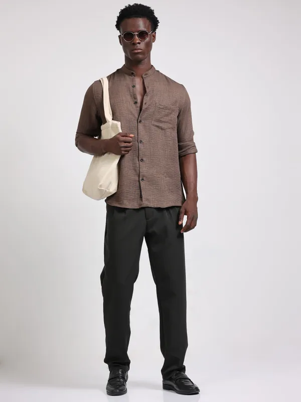 Bali_Brown_Cotton_Solid_Shirt_For_Men