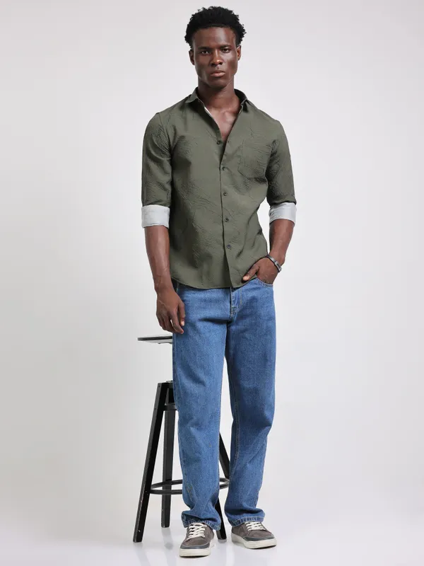 Norway_Green_Cotton_Solid_Shirt_For_Men