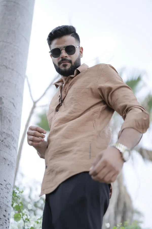 Daegu_Brown_Cotton_Solid_Shirt_For_Men