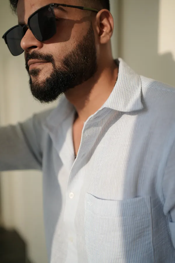 Venice_Powder_Cotton_Striped_Shirt_For_Men