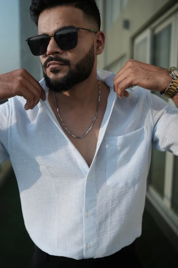 Venice_Powder_Cotton_Striped_Shirt_For_Men