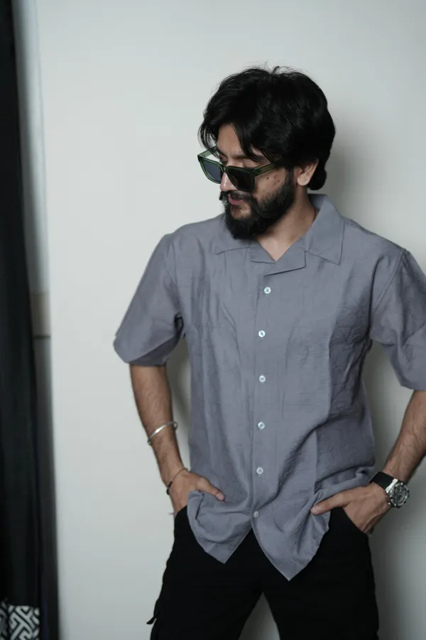 Riga_Grey_Cotton_Solid_Shirt_For_Men