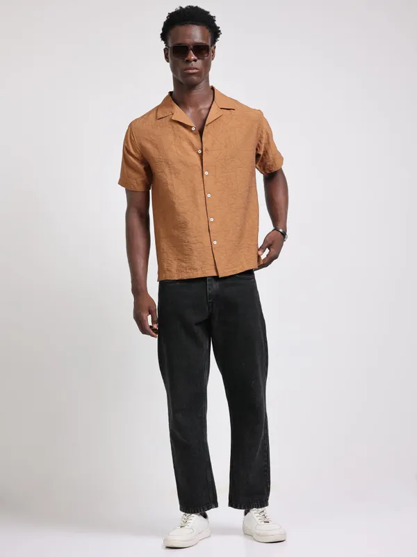 Riga_Brown_Cotton_Solid_Shirt_For_Men