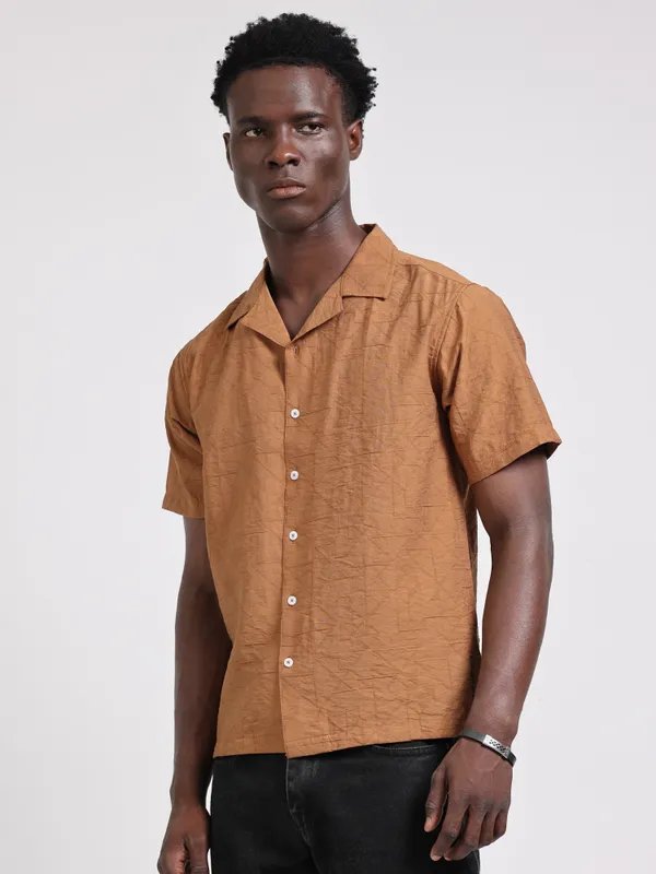 Riga_Brown_Cotton_Solid_Shirt_For_Men