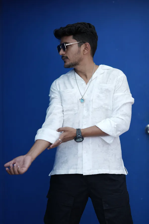 Saudi_White_Cotton_Solid_Shirt_For_Men