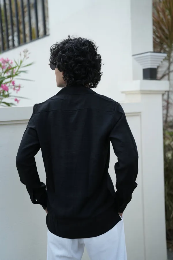 Saudi_Black_Cotton_Solid_Shirt_For_Men