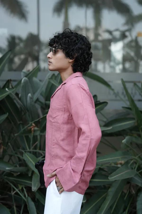 Saudi_Pink_Cotton_Solid_Shirt_For_Men