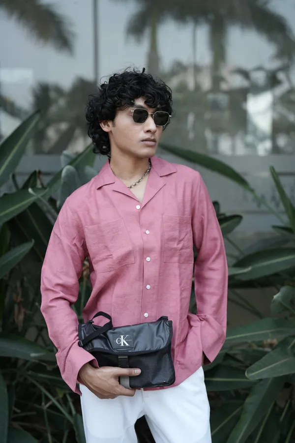 Saudi_Pink_Cotton_Solid_Shirt_For_Men