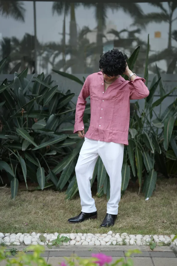 Saudi_Pink_Cotton_Solid_Shirt_For_Men