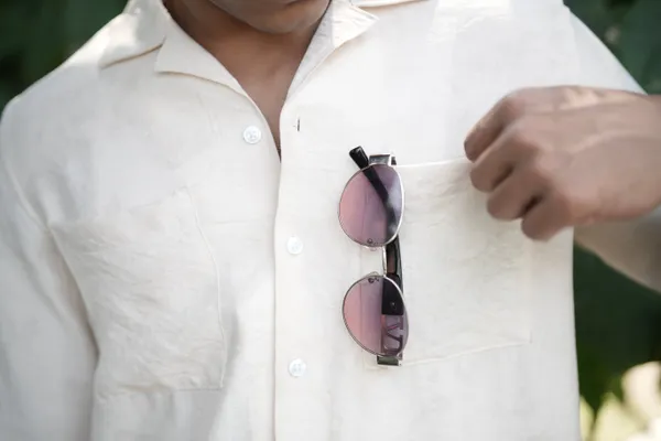 Saudi_Cream_Cotton_Solid_Shirt_For_Men