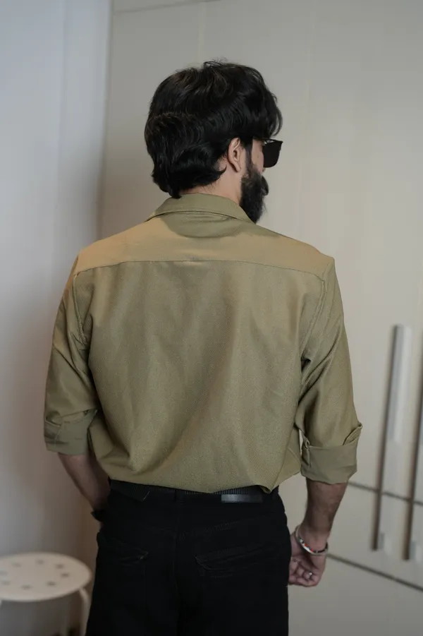 Oman_Khaki_Cotton_Solid_Shirt_For_Men