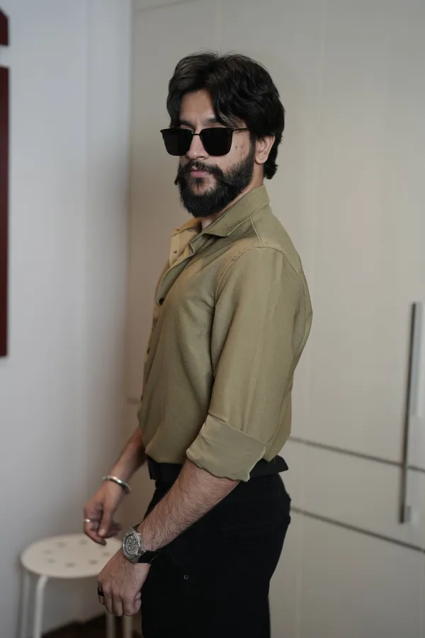 Oman_Khaki_Cotton_Solid_Shirt_For_Men