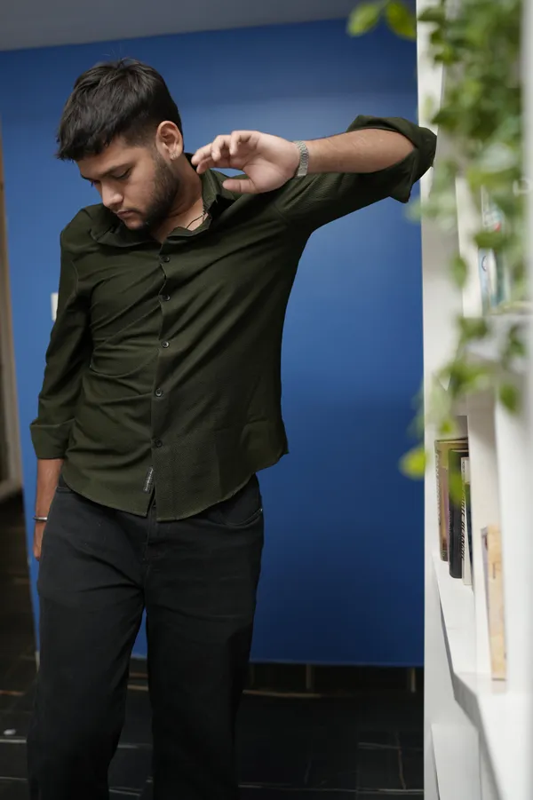 Oman_Green_Cotton_Solid_Shirt_For_Men