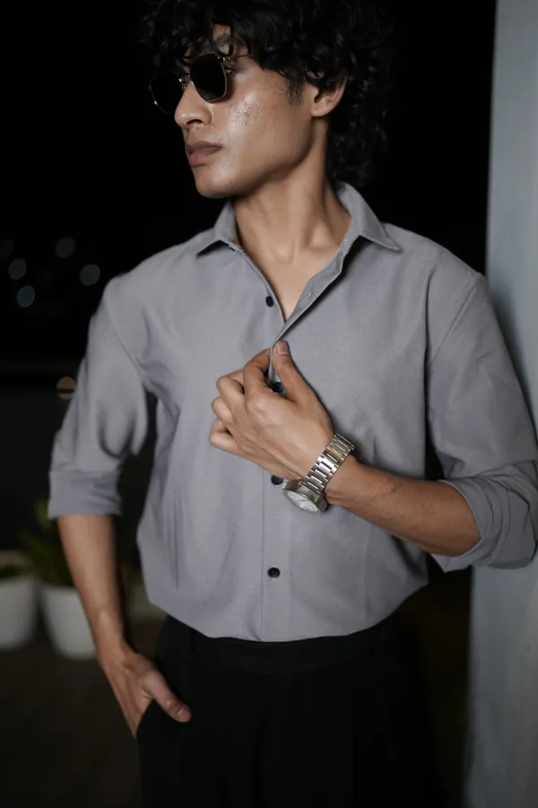 Oman_Light_Grey_Cotton_Solid_Shirt_For_Men