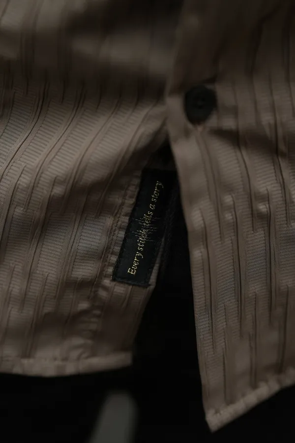 Dubai_Light_Brown_Textured_Cotton_Solid_Shirt_For_Men