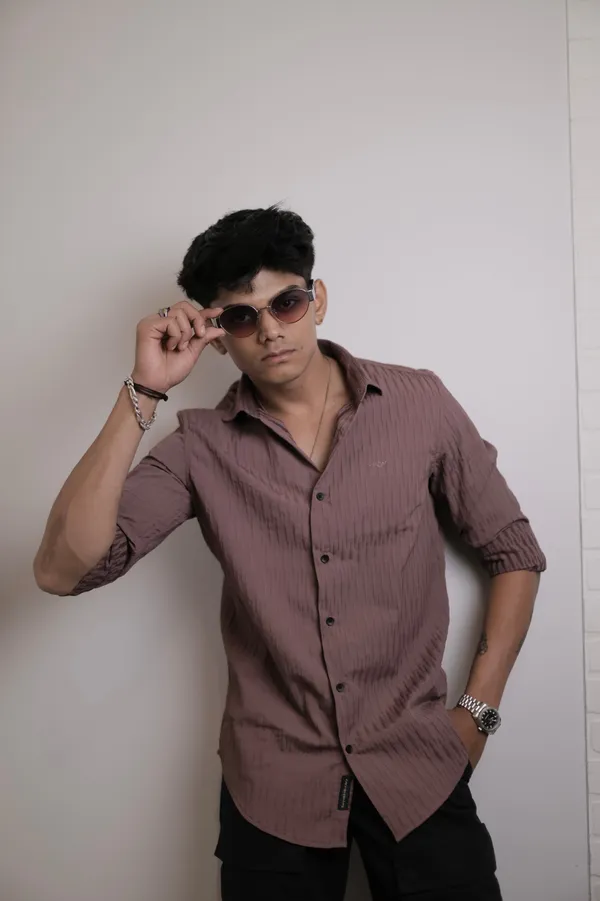 Dubai_Mauve_Textured_Cotton_Solid_Shirt_For_Men