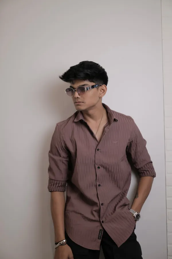 Dubai_Mauve_Textured_Cotton_Solid_Shirt_For_Men