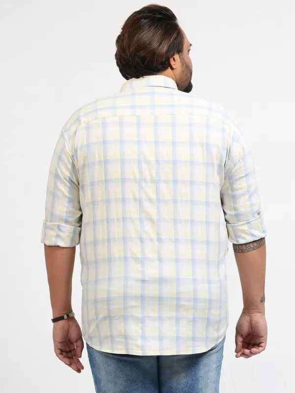 Franciscoo_Antique_White_Cotton_Plus_Size_Checks_Shirt_For_Men