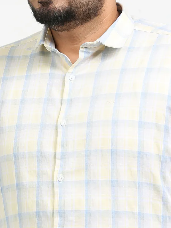 Franciscoo_Antique_White_Cotton_Plus_Size_Checks_Shirt_For_Men