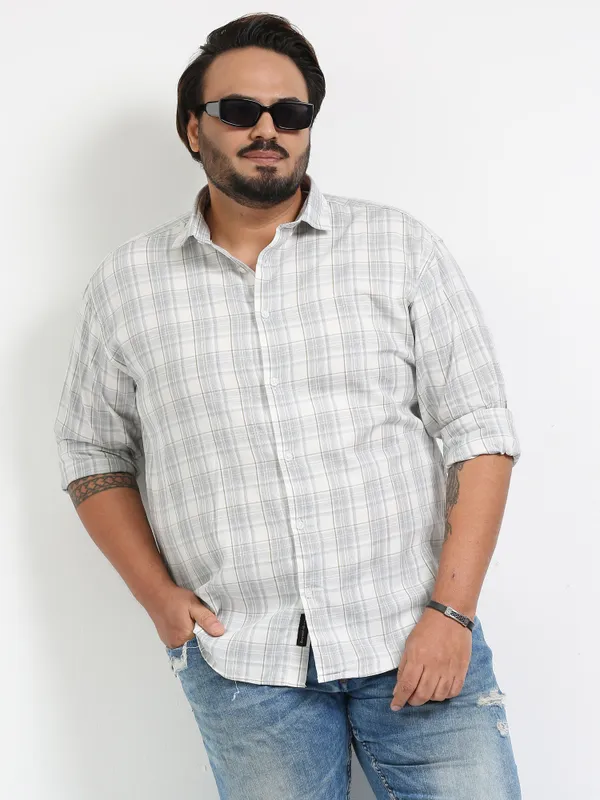 Franciscoo_Quill_Grey_Cotton_Plus_Size_Checks_Shirt_For_Men