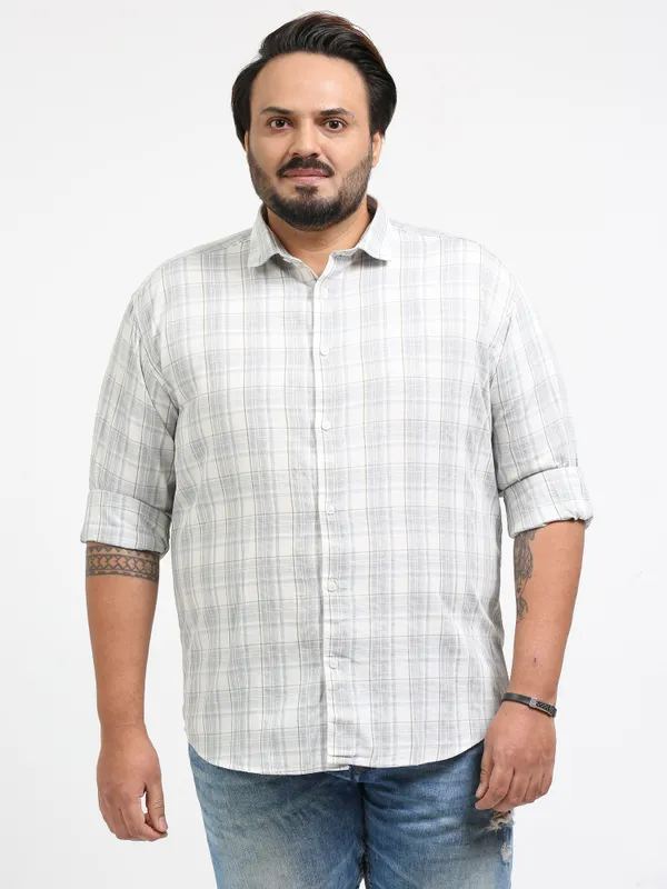 Franciscoo_Quill_Grey_Cotton_Plus_Size_Checks_Shirt_For_Men