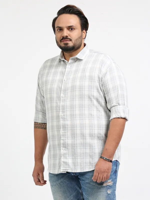 Franciscoo_Quill_Grey_Cotton_Plus_Size_Checks_Shirt_For_Men