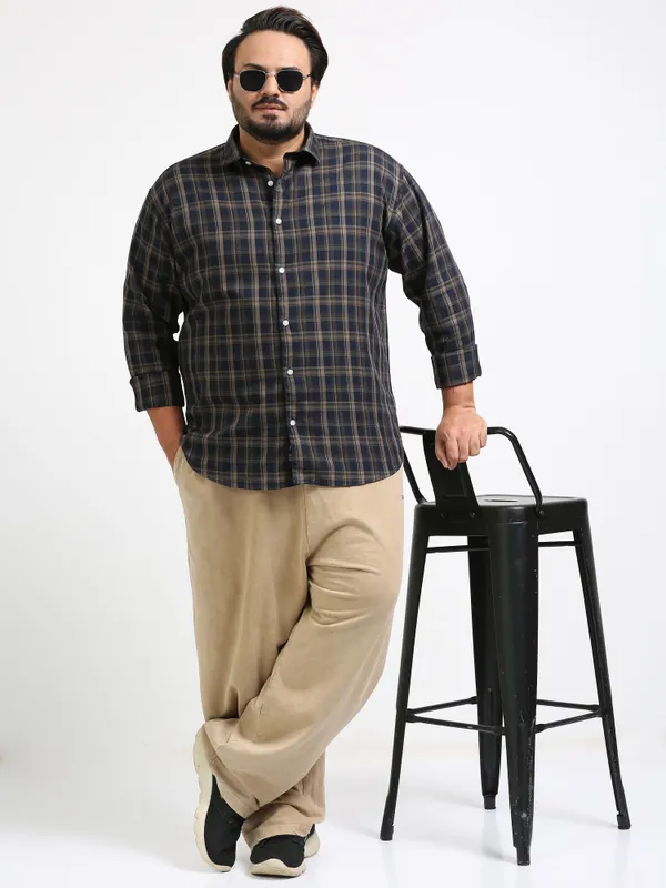 Franciscoo_Dark_Slate_Grey_Cotton_Plus_Size_Checks_Shirt_For_Men