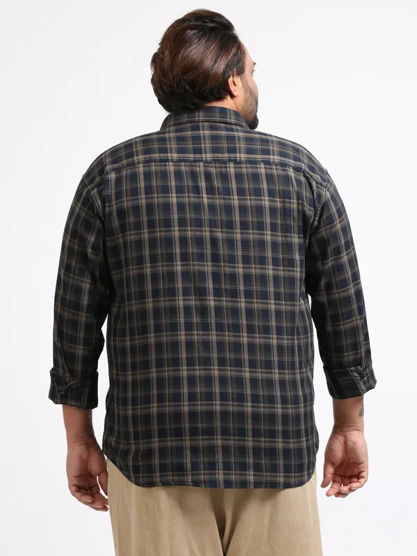 Franciscoo_Dark_Slate_Grey_Cotton_Plus_Size_Checks_Shirt_For_Men