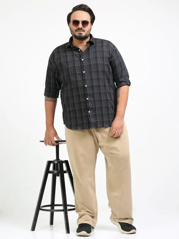 Franciscoo_Tuna_Cotton_Plus_Size_Checks_Shirt_For_Men