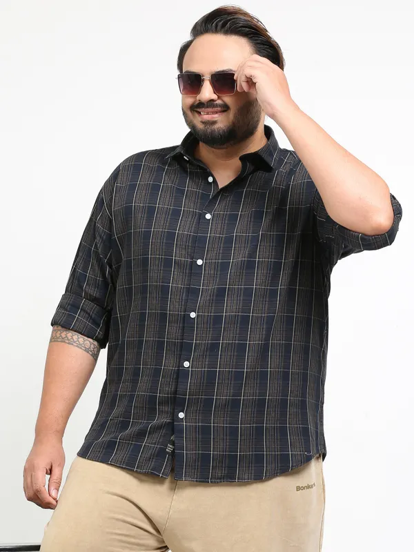 Franciscoo_Tuna_Cotton_Plus_Size_Checks_Shirt_For_Men