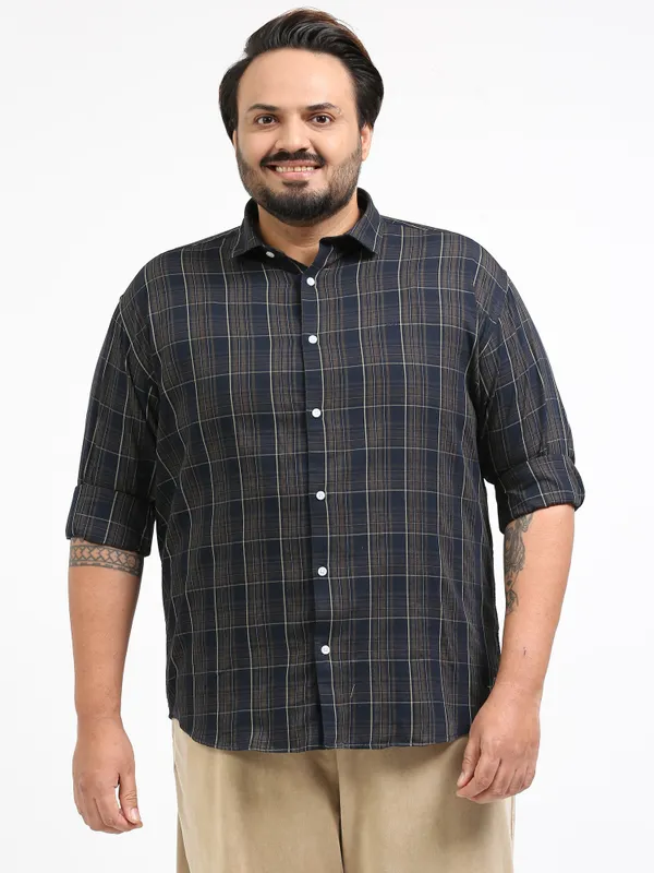 Franciscoo_Tuna_Cotton_Plus_Size_Checks_Shirt_For_Men