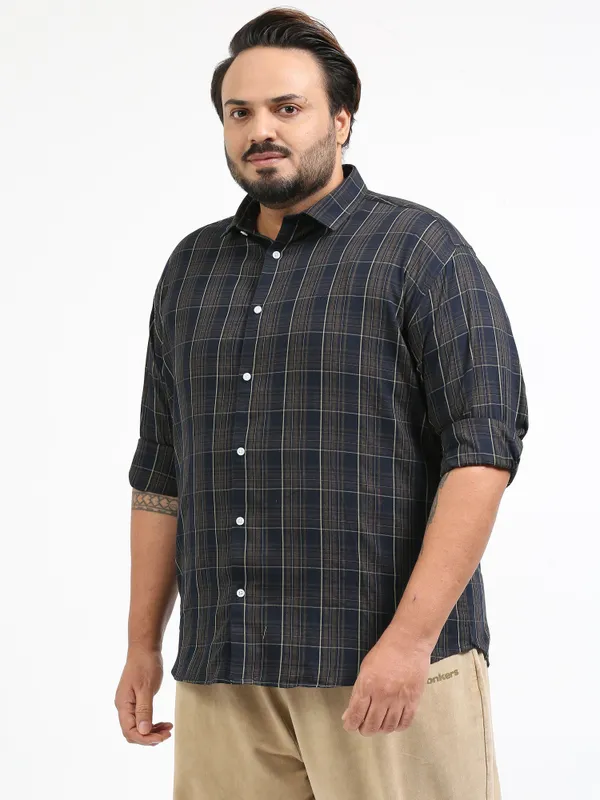 Franciscoo_Tuna_Cotton_Plus_Size_Checks_Shirt_For_Men