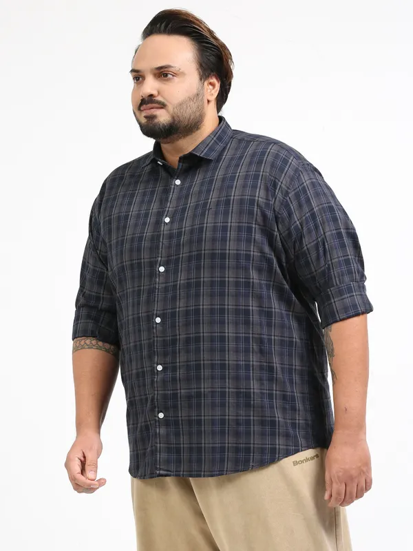 Franciscoo_Ship_Grey_Cotton_Plus_Size_Checks_Shirt_For_Men