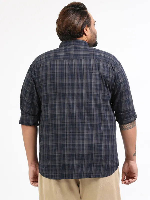 Franciscoo_Ship_Grey_Cotton_Plus_Size_Checks_Shirt_For_Men