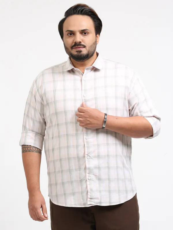 Franciscoo_White_Smoke_Cotton_Plus_Size_Checks_Shirt_For_Men