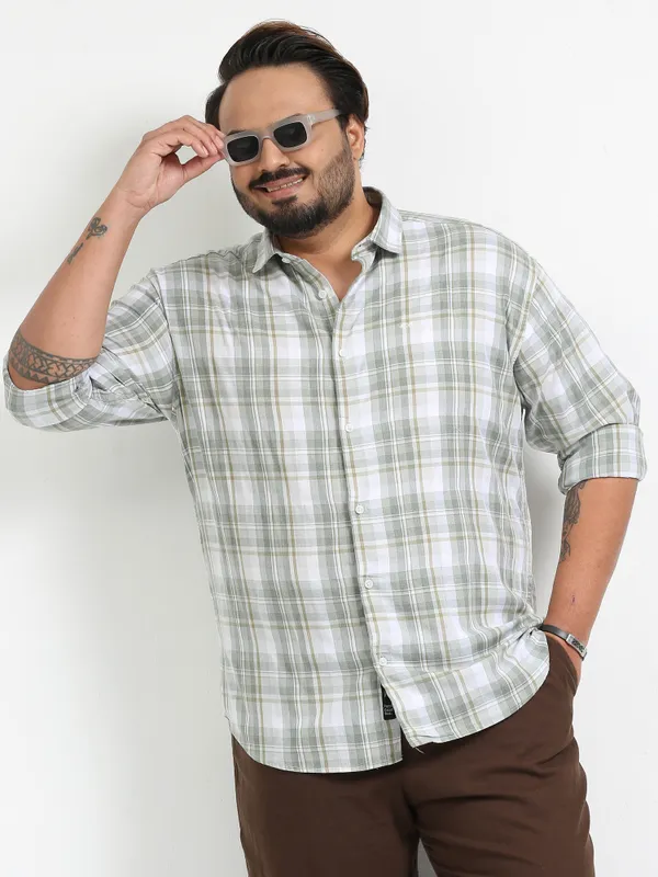 Franciscoo_Grey_Goose_Cotton_Plus_Size_Checks_Shirt_For_Men