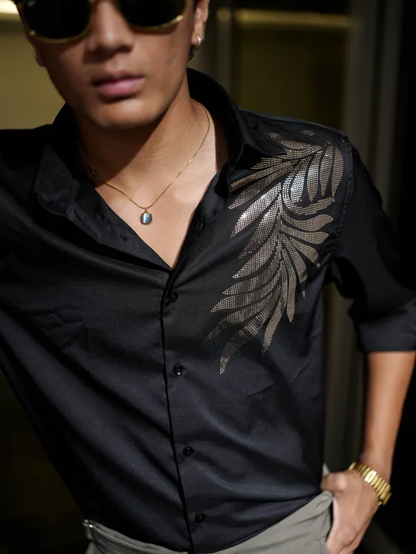 Oslo_Black_Cotton_Printed_Shirt_For_Men