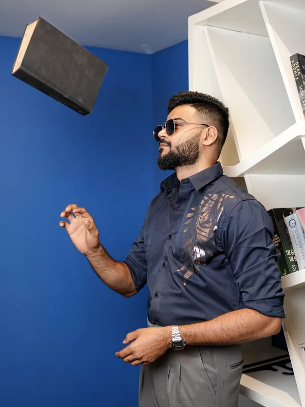 Oslo_Dark_Blue_Cotton_Printed_Shirt_For_Men