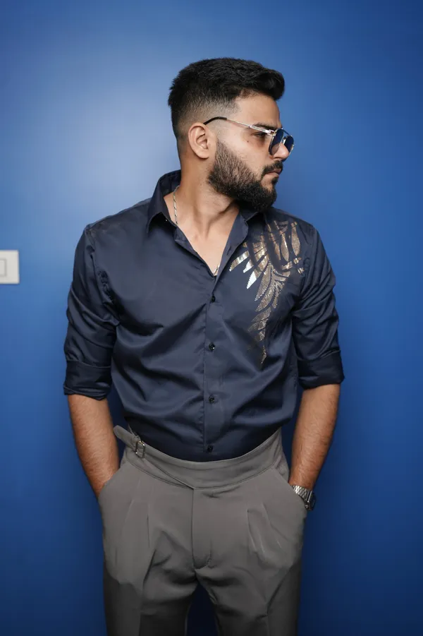 Oslo_Dark_Blue_Cotton_Printed_Shirt_For_Men