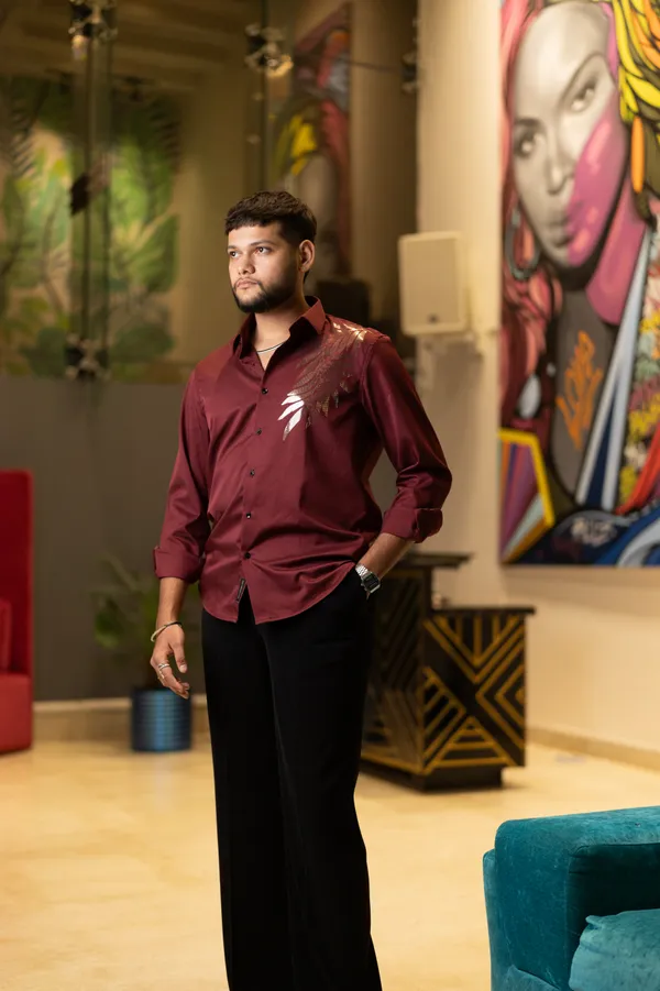Oslo_Brick_Red_Cotton_Printed_Shirt_For_Men