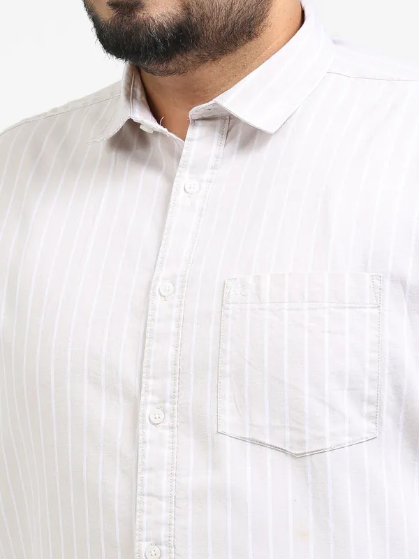 Gandia_Pink_Swan_Cotton_Plus_Size_Striped_Shirt_For_Men