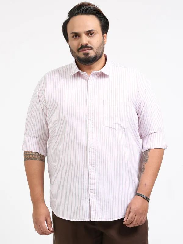 Gandia_Cotton_Plus_Size_Striped_Shirt_For_Men