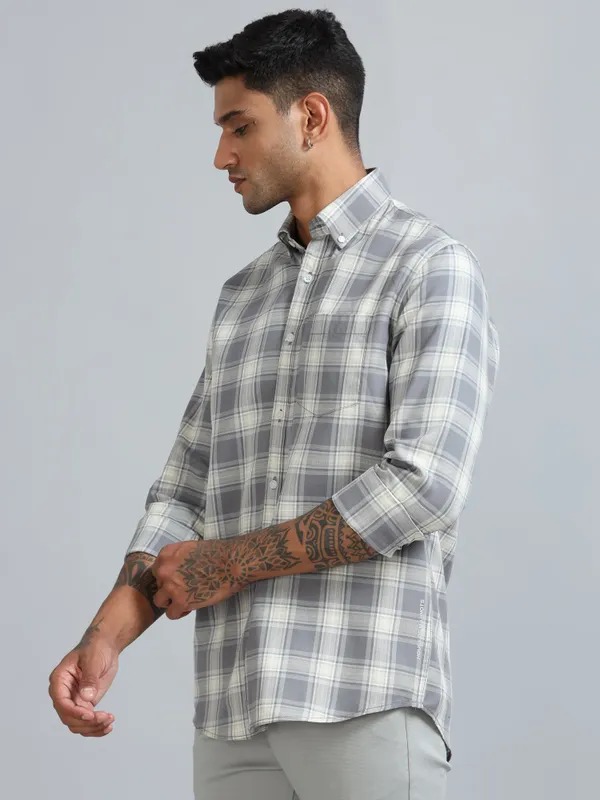 Galway_Grey_Cotton_Checkered_Shirt_For_Men