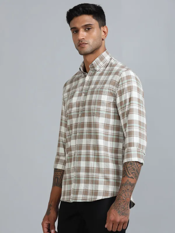 Galway_Light_Brown_Cotton_Checkered_Shirt_For_Men