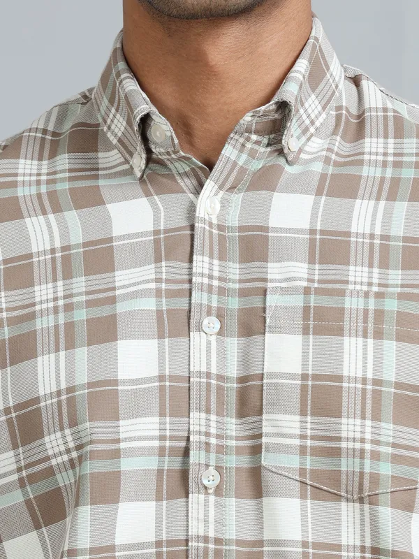 Galway_Light_Brown_Cotton_Checkered_Shirt_For_Men
