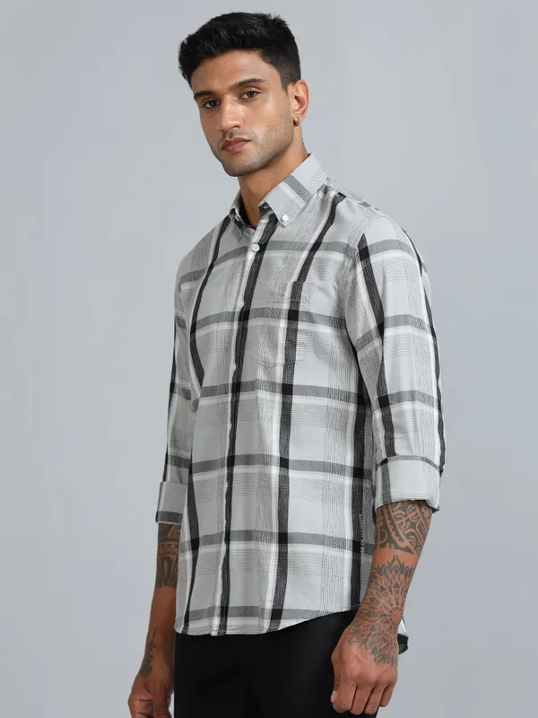 Galway_Quill_Grey_Cotton_Checkered_Shirt_For_Men